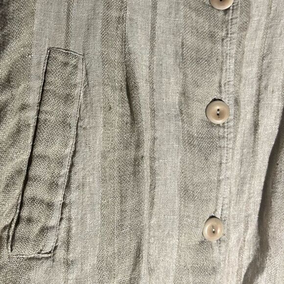 Flax Tan Linen Blazer Top Size small - Picture 7 of 9